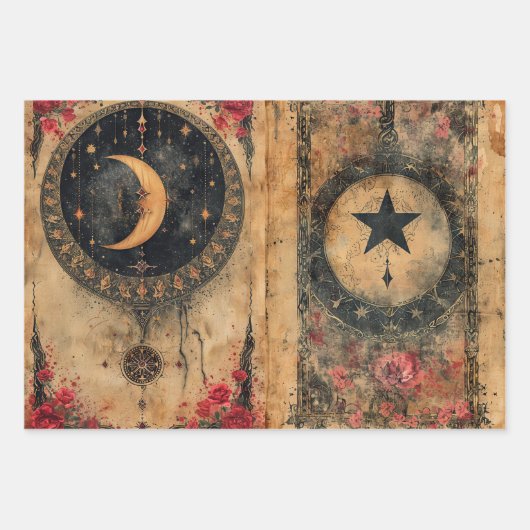 Gotische Hemelse Oude Papier Decoupage Inpakpapier Vel (Voorkant 2)