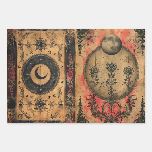 Gotische Hemelse Oude Papier Decoupage Inpakpapier Vel (Voorkant)