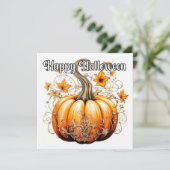 Gotische herfst oogst Halloween pompoen Kaart (Staand voorkant)
