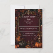 Gotische herfst pompoen bruiloft RSVP kaartje (Voorkant)