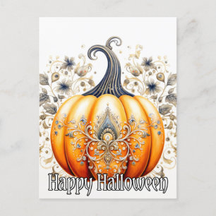 Gotische herfst pompoen illustratie briefkaart