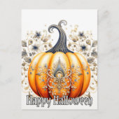 Gotische herfst pompoen illustratie briefkaart (Voorkant)