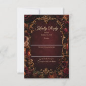 Gotische herfst romantische bruiloft RSVP kaartje (Voorkant)