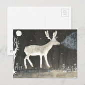 Gotische herten, 's nachts inktschilderen briefkaart (Voorkant / Achterkant)