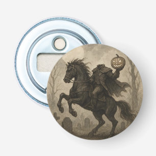 /Gotische Hoofdloze Ruiter Halloween/Herfst Button Flesopener