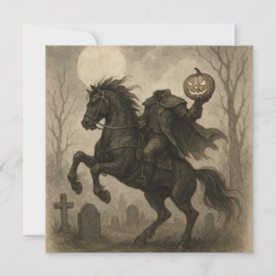 /Gotische Hoofdloze Ruiter Halloween/Herfst Kaart