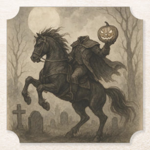 /Gotische Hoofdloze Ruiter Halloween/Herfst Kartonnen Onderzetters