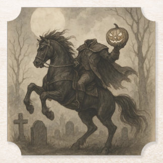 /Gotische Hoofdloze Ruiter Halloween/Herfst Kartonnen Onderzetters
