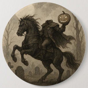 /Gotische Hoofdloze Ruiter Halloween/Herfst Ronde Button 6,0 Cm