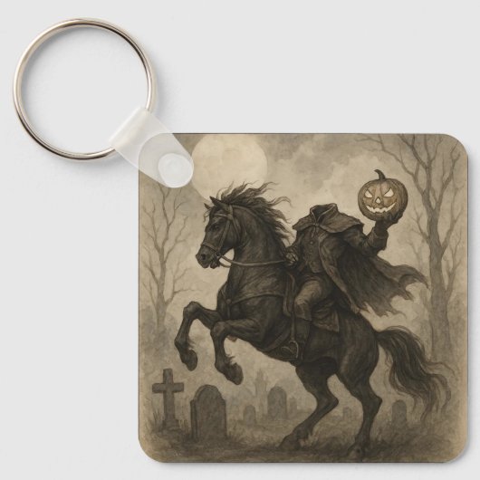 /Gotische Hoofdloze Ruiter Halloween/Herfst Sleutelhanger (Voorkant)