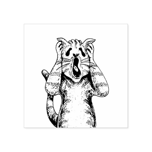 GOTISCHE HORROR KAT DRAMA, IEMAND HEEFT DE KATtenb Rubberstempel (Afrduk)