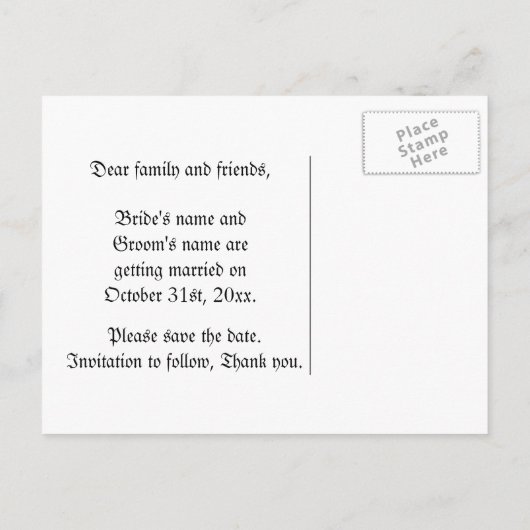 Gotische horror schedel | De trouwdatum opslaan Aankondigingskaart (Achterkant)