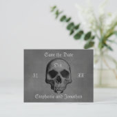 Gotische horror schedel | De trouwdatum opslaan Aankondigingskaart (Staand voorkant)