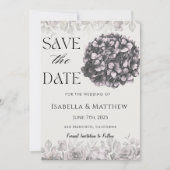 Gotische Hortensia Bloemen Trouwen Save The Date Kaart (Voorkant)