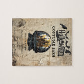 Gotische Huis in Sneeuw Wereldbol Halloween Party  Legpuzzel (Horizontaal)