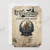 Gotische Huis in Sneeuw Wereldbol Kerstkostuumfees Kaart (Voorkant)