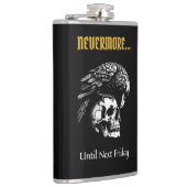 Gotische Humor met raaf en schedel Heupfles (Rechts)