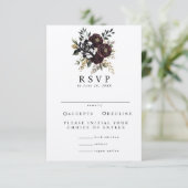 Gotische Huwelijks RSVP Kaart (Staand voorkant)