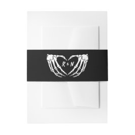 Gotische huwelijksbuikband, Halloween-huwelijk Uitnodigingen Wikkel