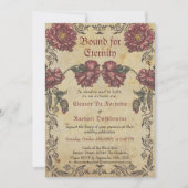 Gotische huwelijksuitnodiging - Dark Flowers  Kaart (Voorkant)