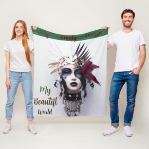 Gotische Indiase hoofdtooi Art: Kracht - Fleece Deken