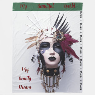 Gotische Indiase hoofdtooi Art: Kracht - Fleece Deken