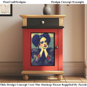 Gotische jonge vrouw Portret, Bloemen DQ5R Decoupa Tissuepapier