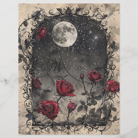  gotische junk journal pagina (Voorkant)