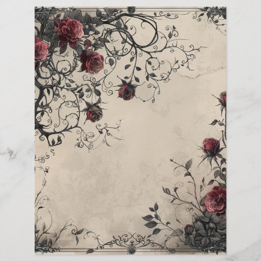 gotische junk journal pagina (Achterkant)