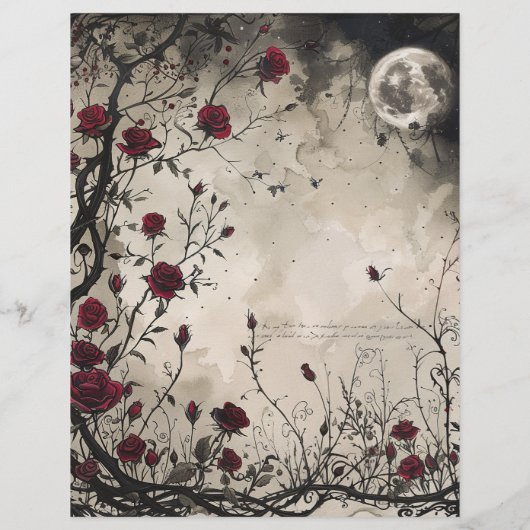  gotische junk journal pagina (Achterkant)