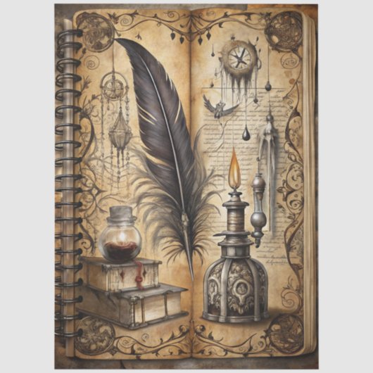 Gotische Junk Journal Serie Ontwerp 11 Tissuepapier (Voorkant)