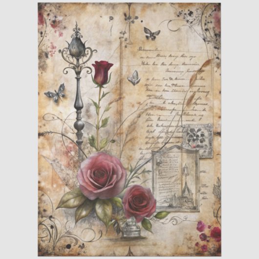 Gotische Junk Journal Serie Ontwerp 3 Tissuepapier (Voorkant)