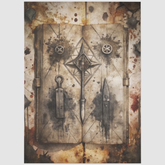 Gotische Junk Journal Serie Ontwerp 5 Tissuepapier (Voorkant)