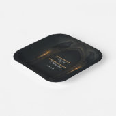 Gotische kaarslicht bruiloft raven papieren bordje (Gebogen)