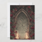 Gotische kaarslicht Roos bruiloft Kaart (Voorkant)