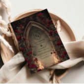 Gotische kaarslicht Roos bruiloft Kaart