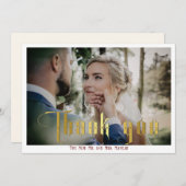 Gotische kalligrafie Monogram Elegante bruiloft fo Bedankkaart (Voorkant / Achterkant)