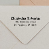 Gotische kalligrafie script retour adres zelfinktende stempel