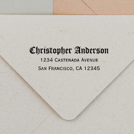 Gotische kalligrafie script retour adres  zelfinktende stempel