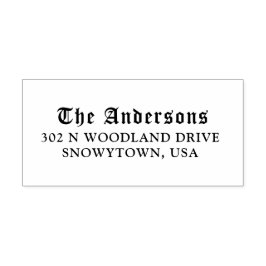 Gotische kalligrafische naam en adres  zelfinktende stempel