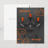 Gotische kandelaar Halloween Briefkaart (Voorkant / Achterkant)