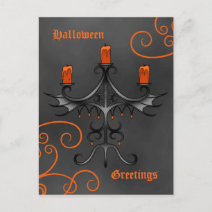 Gotische kandelaar Halloween Briefkaart