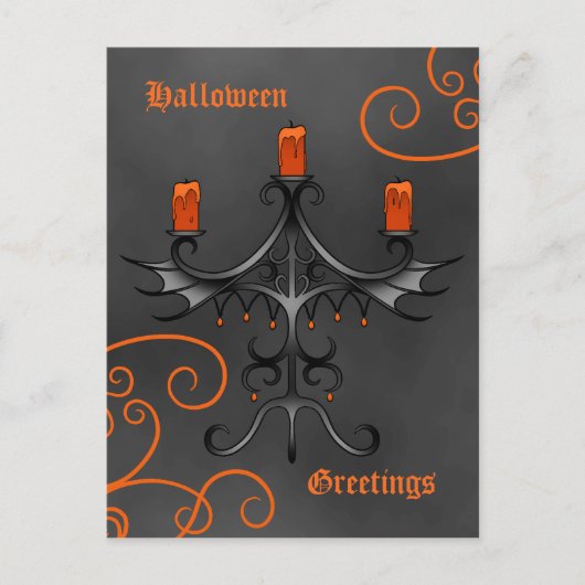 Gotische kandelaar Halloween Briefkaart (Voorkant)
