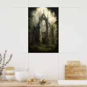 Gotische Kasteel Botanische Print, Dark Academia Poster (Keuken)
