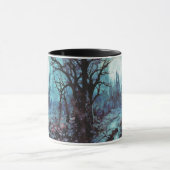 Gotische kasteel en bos Fantasy Halloween Mok (Midden)