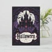 Gotische Kasteel Halloween Party Kaart (Staand voorkant)