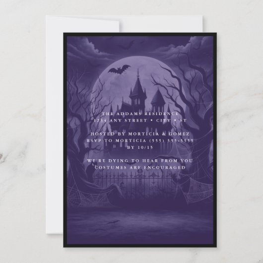 Gotische Kasteel Halloween Party Kaart (Achterkant)