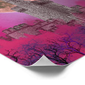 Gotische kasteel opgejaagd bos Poster (Hoek)