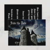 Gotische kasteel scène Save the Date Kaart (Voorkant / Achterkant)