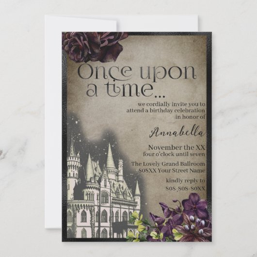 Gotische kasteel sprookje thema kaart (Voorkant)